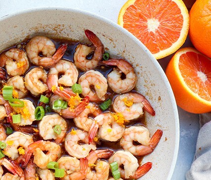 Honey Orange Glazed Shrimp