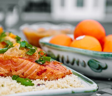 Kentucky Bourbon and Mandarin-Glazed Salmon