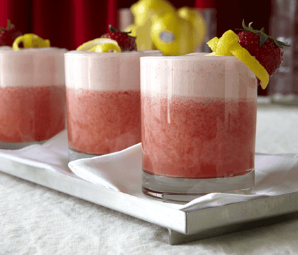 Lemon Strawberry Silver Gin Fizz