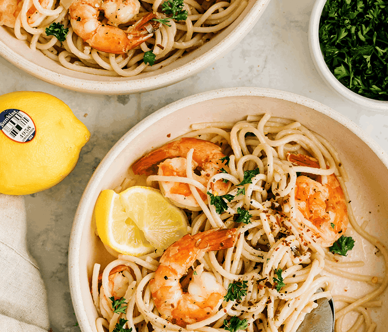 Lemon Garlic Shrimp Pasta