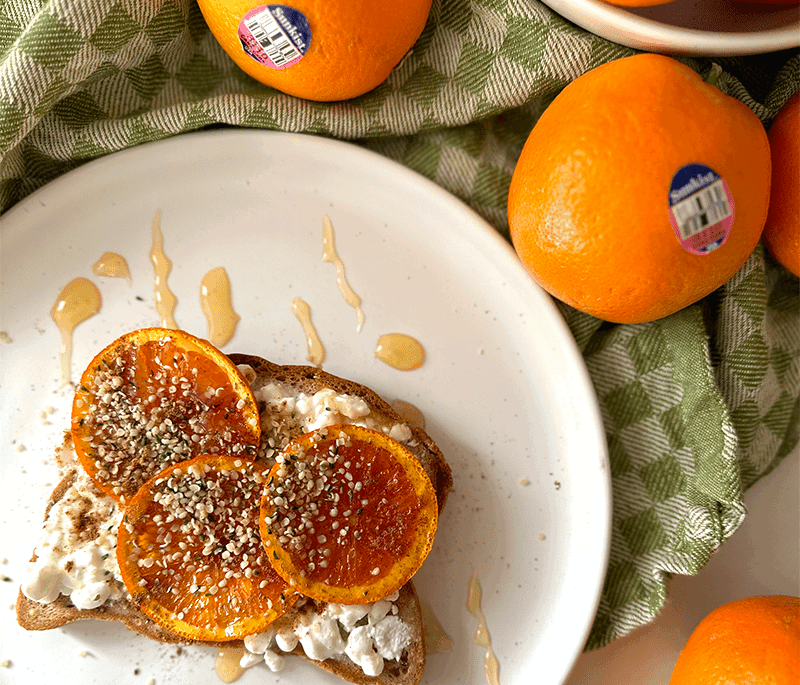 Sunkist® Cara Cara Orange Cottage Cheese Toast