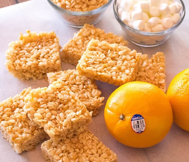Orange Crispy Rice Cereal Treats