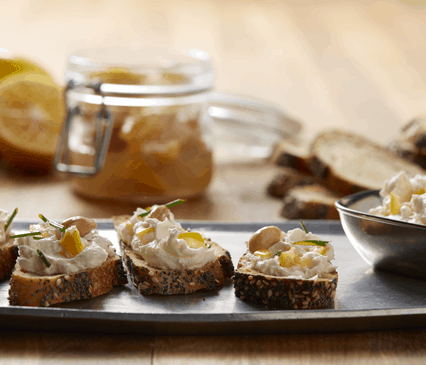 Preserved Lemons with Goat Cheese and Marcona Almonds