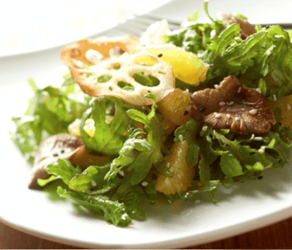 Kale, Orange Salad with Miso Dressing