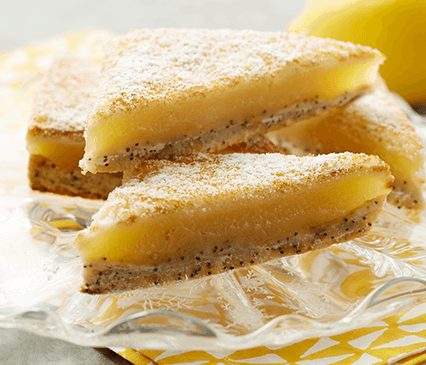 Classic Lemon Bars with Poppy Seed Crust
