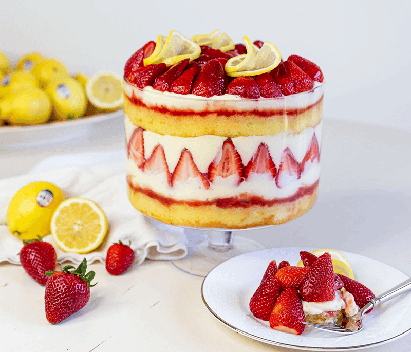 Sunkist® Lemon Mascarpone Mousse and Strawberry Trifle