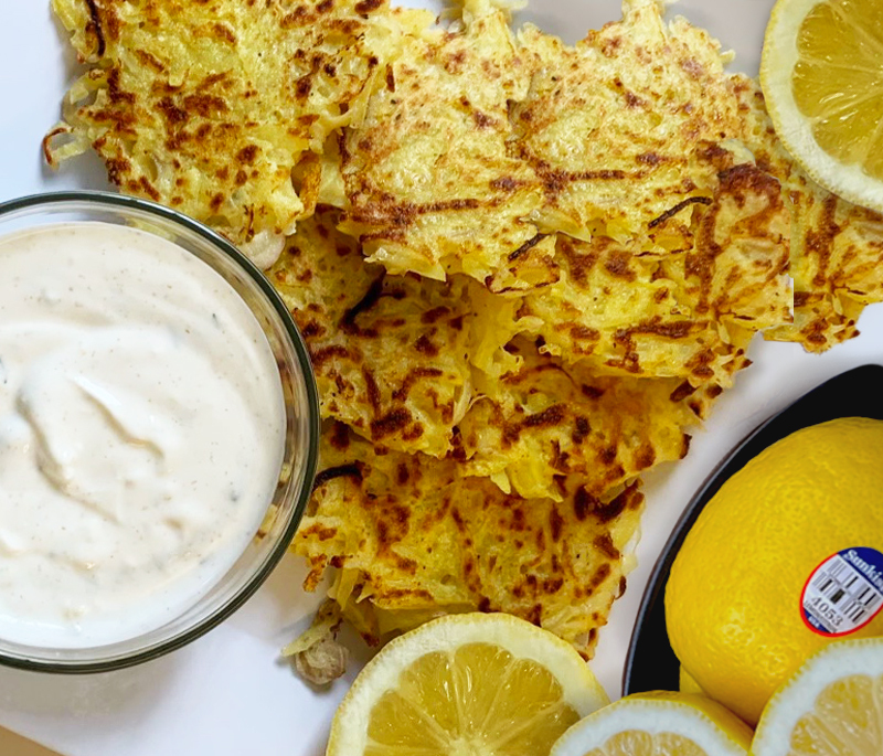 Potato Fritters with Sunkist® Lemon Yogurt Sauce