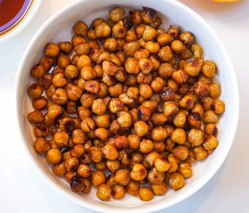 High Protein Maple Citrus Roasted Chickpeas