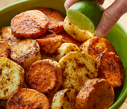 Chili Lime Roasted Sweet Potatoes