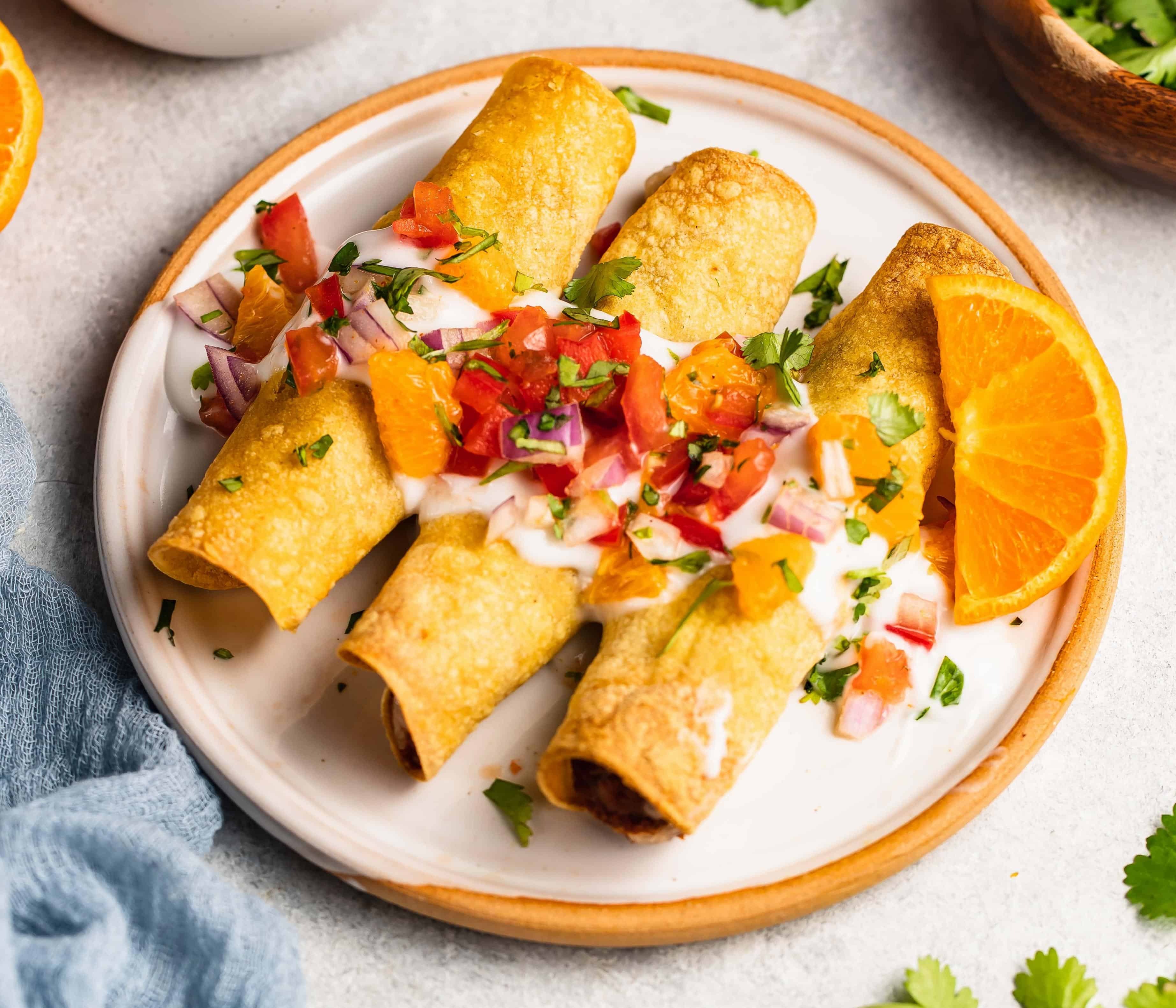 4-Ingredient Taquitos With Mandarin Salsa