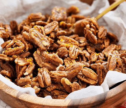 Orange Glazed Spiced Pecans