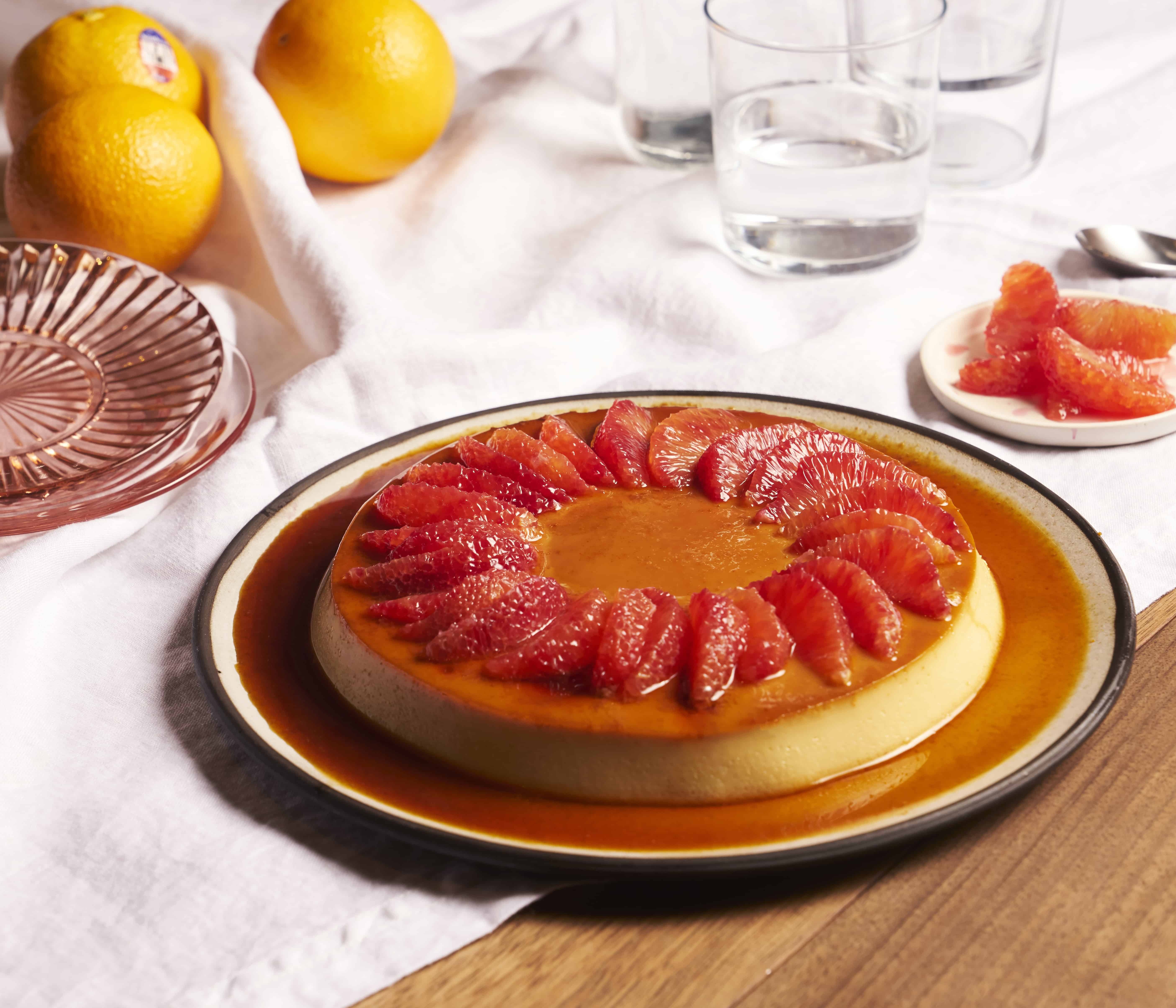 Leche Flan With Blood Orange