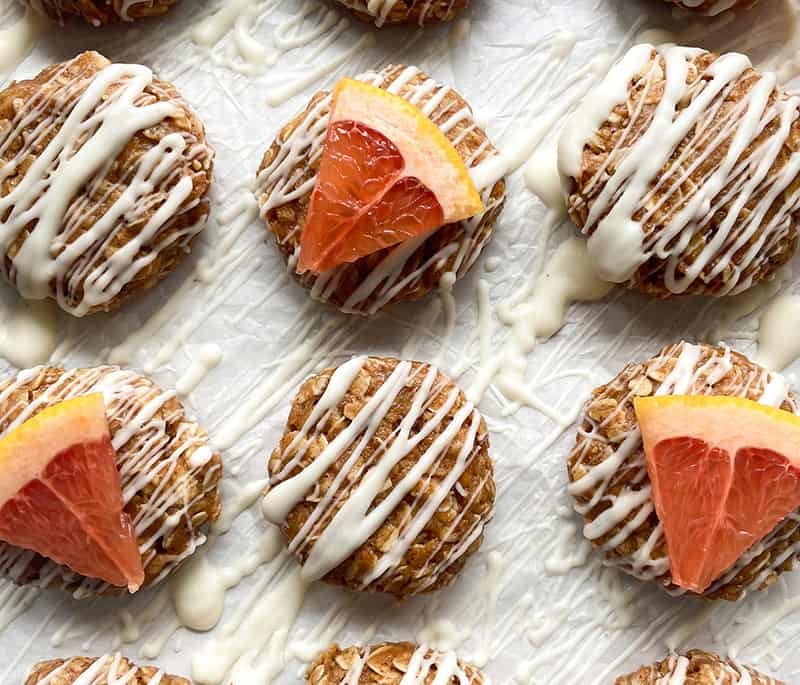 No Bake Grapefruit White Chocolate Oat Cookies