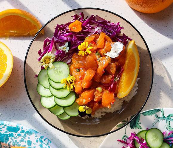 Spicy Orange Soy Poke Bowl