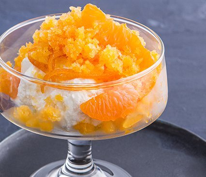 Mandarin Granita with Greek Yogurt