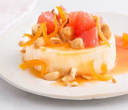 Grapefruit Panna Cotta with Toasted Pistachio