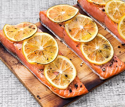 Meyer Lemon Roasted Cedar Plank Salmon