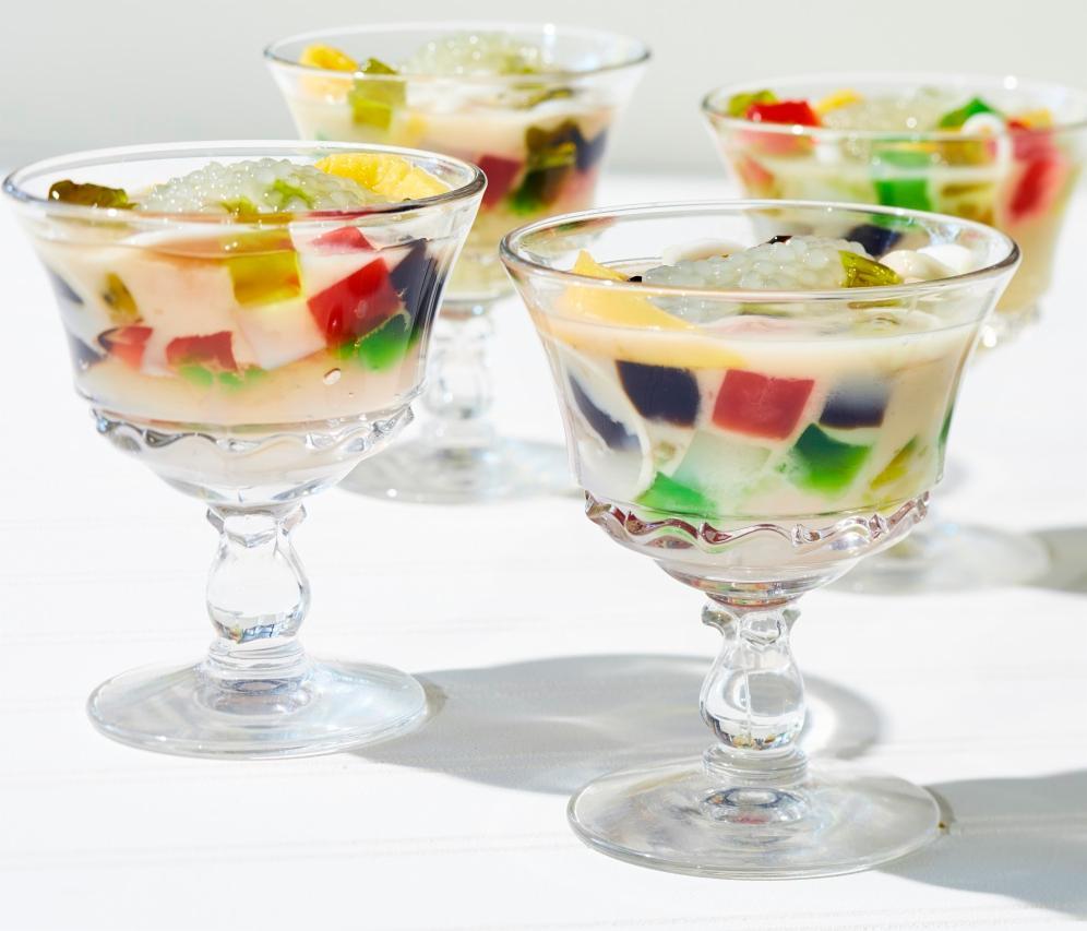Sunkist® Meyer Lemon Sago “Soup” with Nata de Coco, Mango, and Yakult