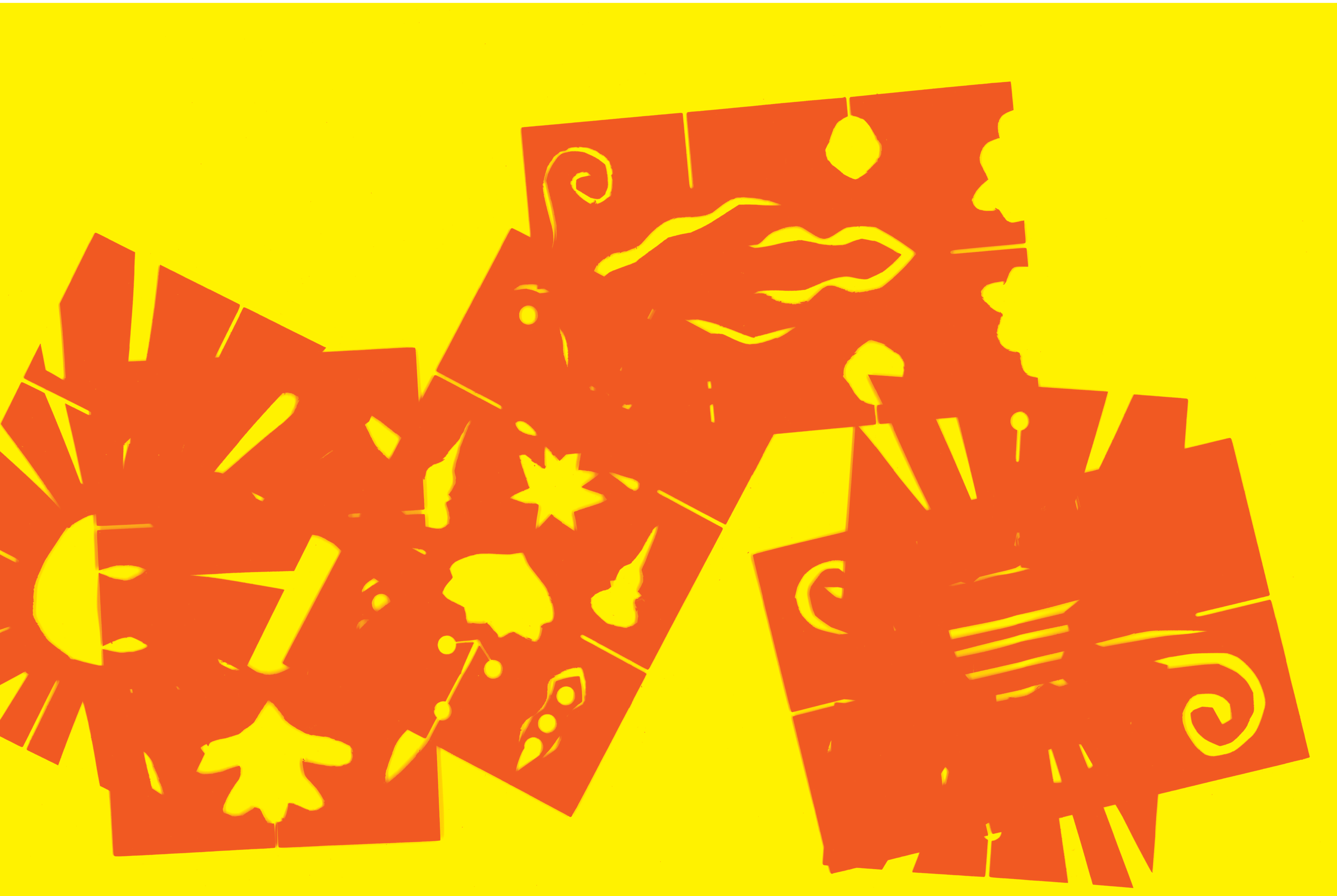 Cropped image of colorful shape textures.