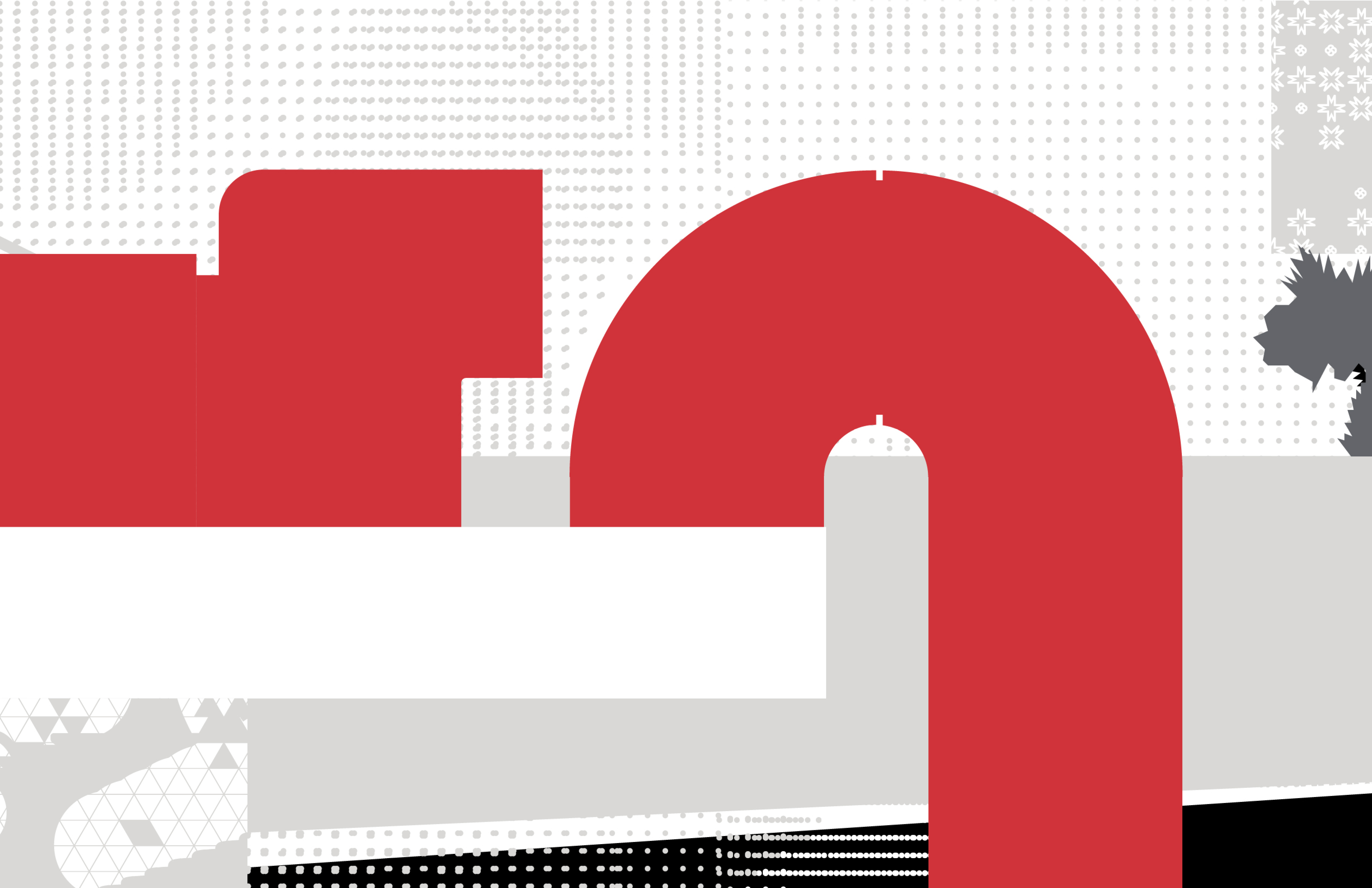 Flat graphic illustration for LACMA Campus Transition