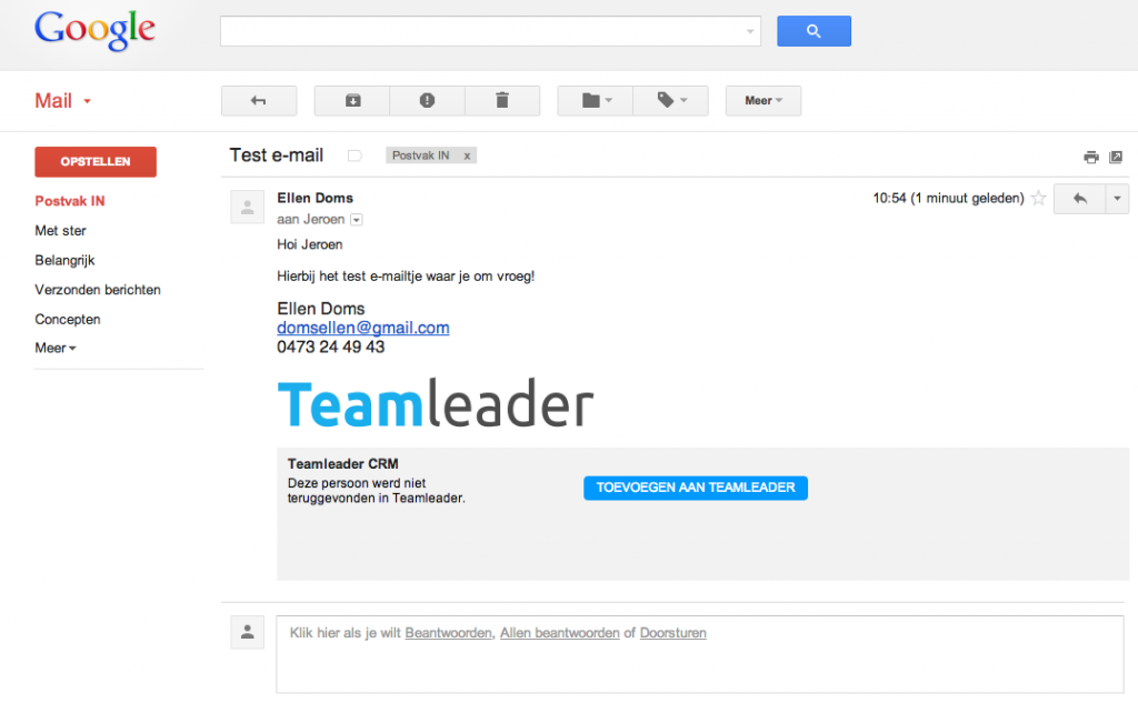 Gmail uitbreiden met een CRM | Teamleader