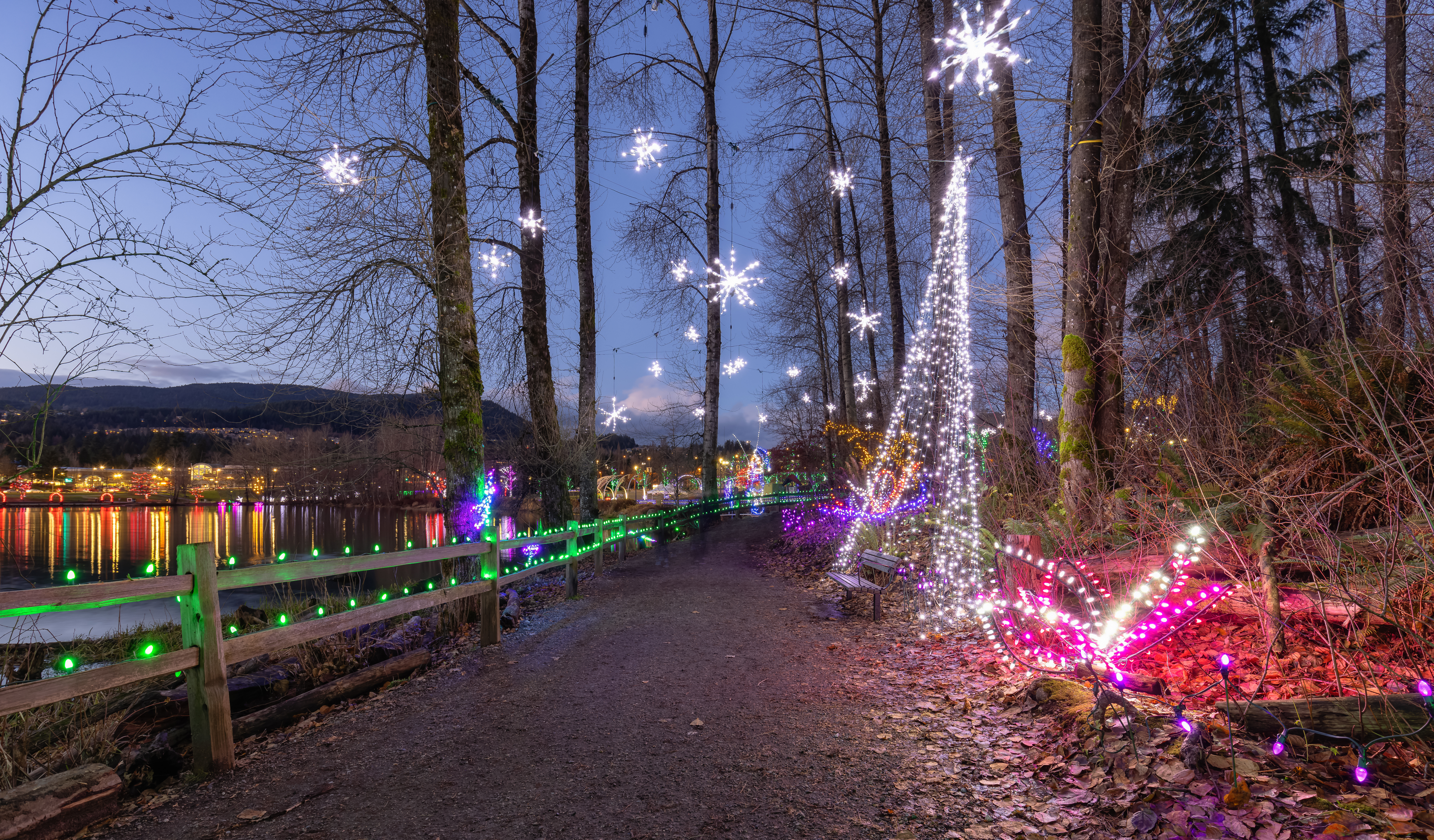 Trail in a park around lafarge lake with christmas 2026 03 24 13 01 42 utc