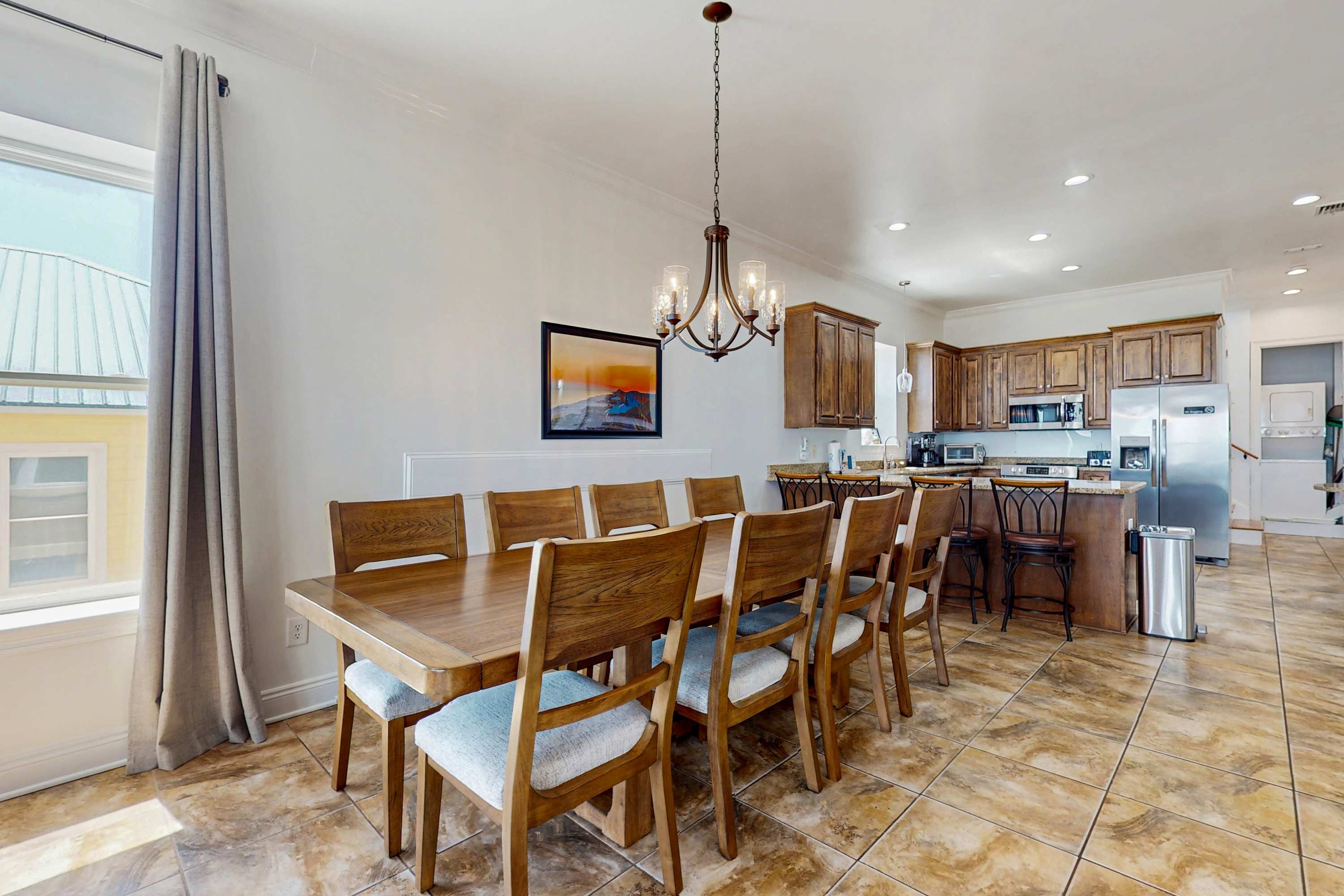 Large dining table with beautiful natural lighting