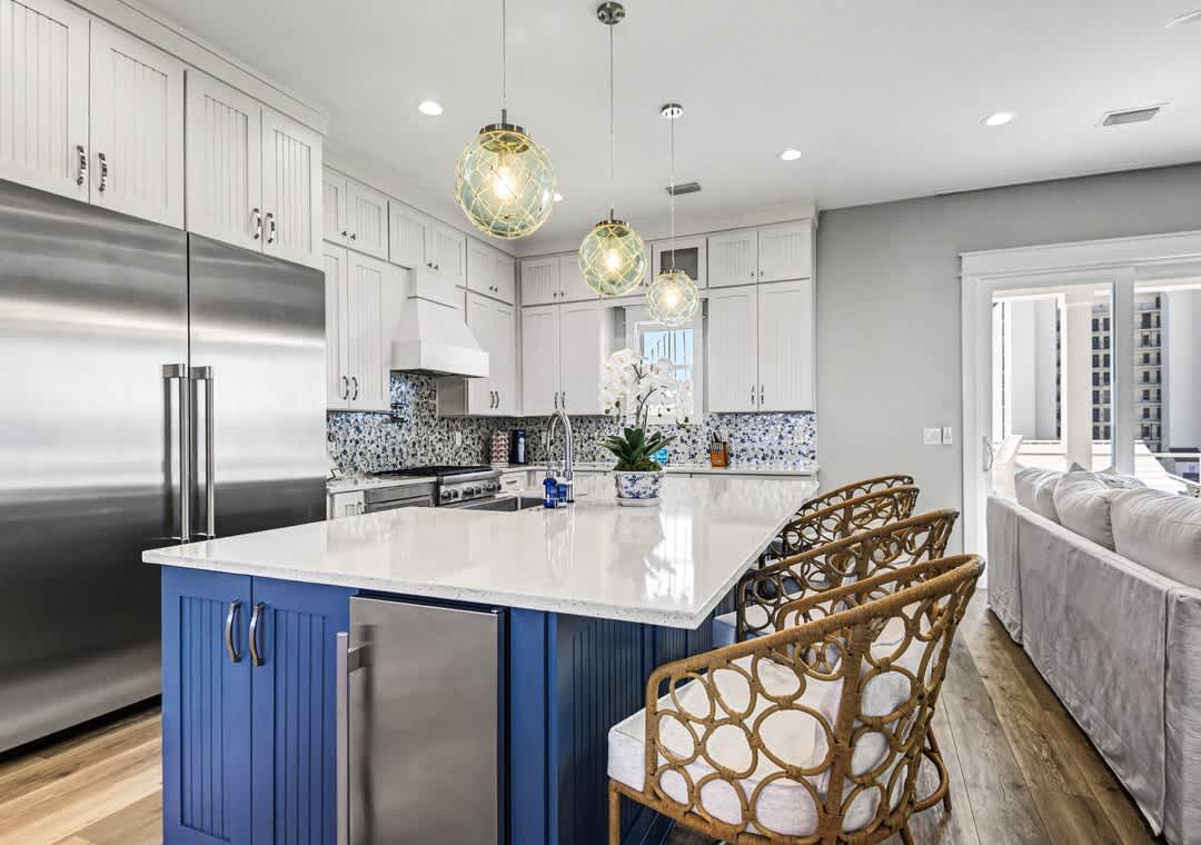 Second floor kitchen island and ice maker