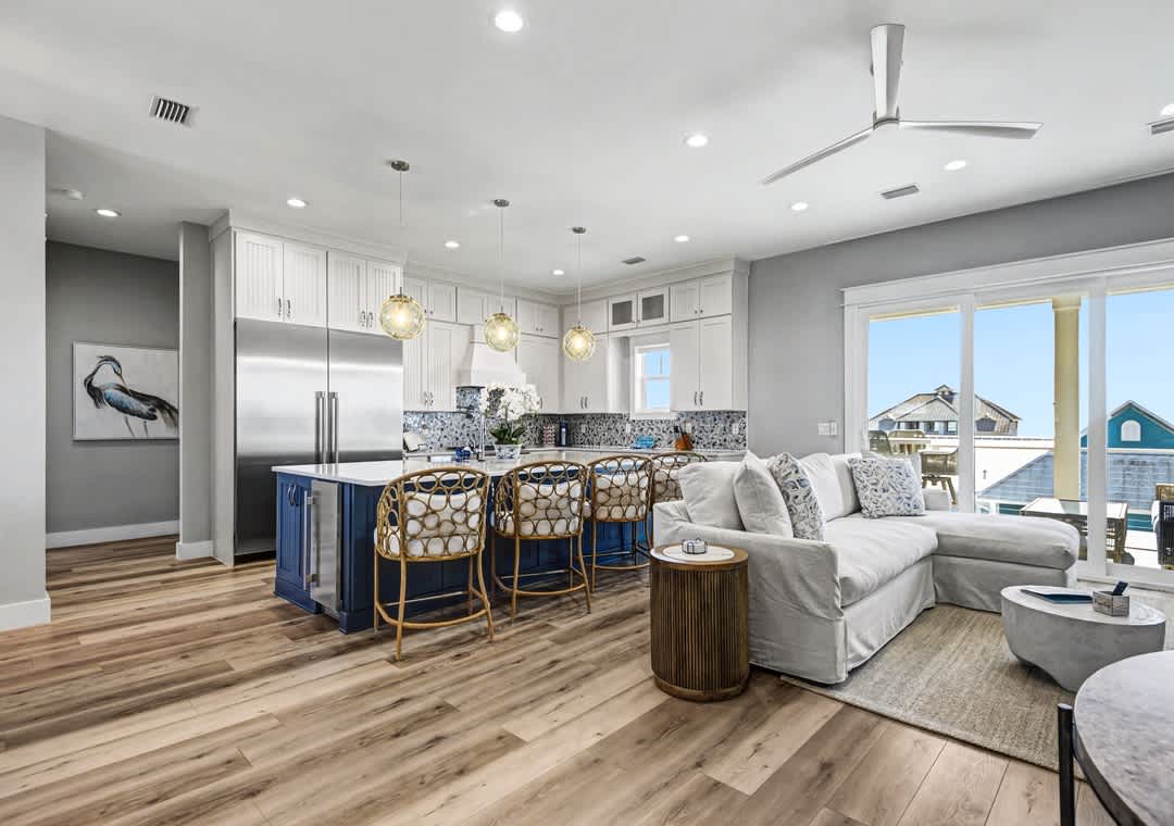 Second floor living and kitchen