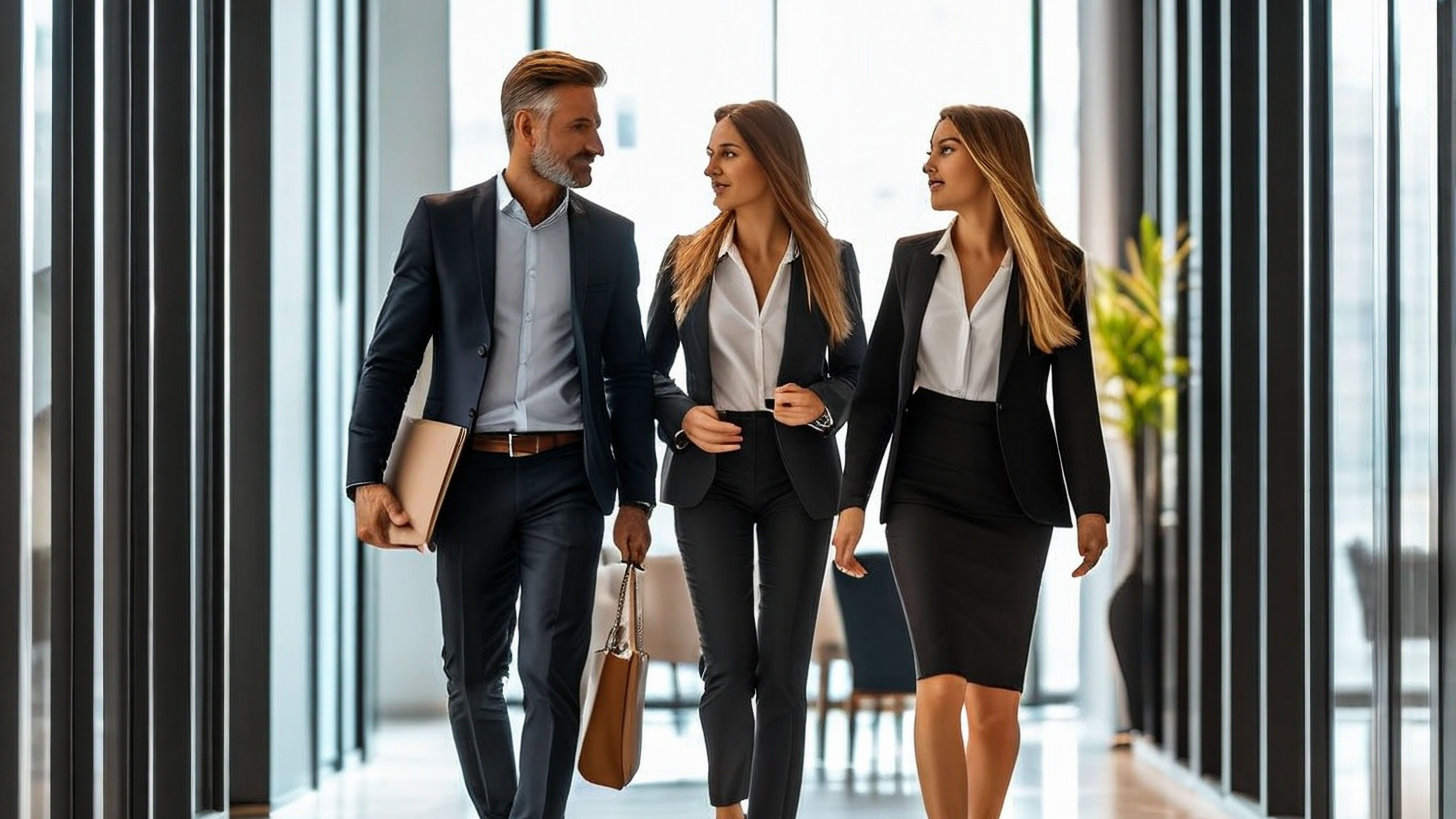 Avocats marchant et discutant de la valorisation des données et de l'intelligence artificielle dans le secteur légal.