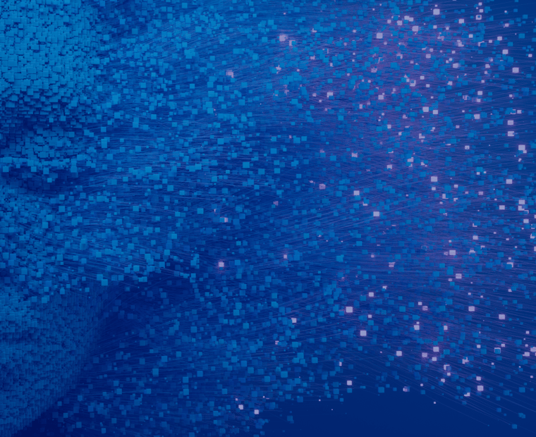 Image d'un visage de femme pixelisée représentant l’IA agentique.