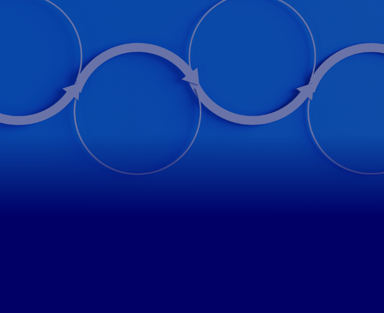 Illustration of circles moving forward to represent the power of agility in digital transformation.