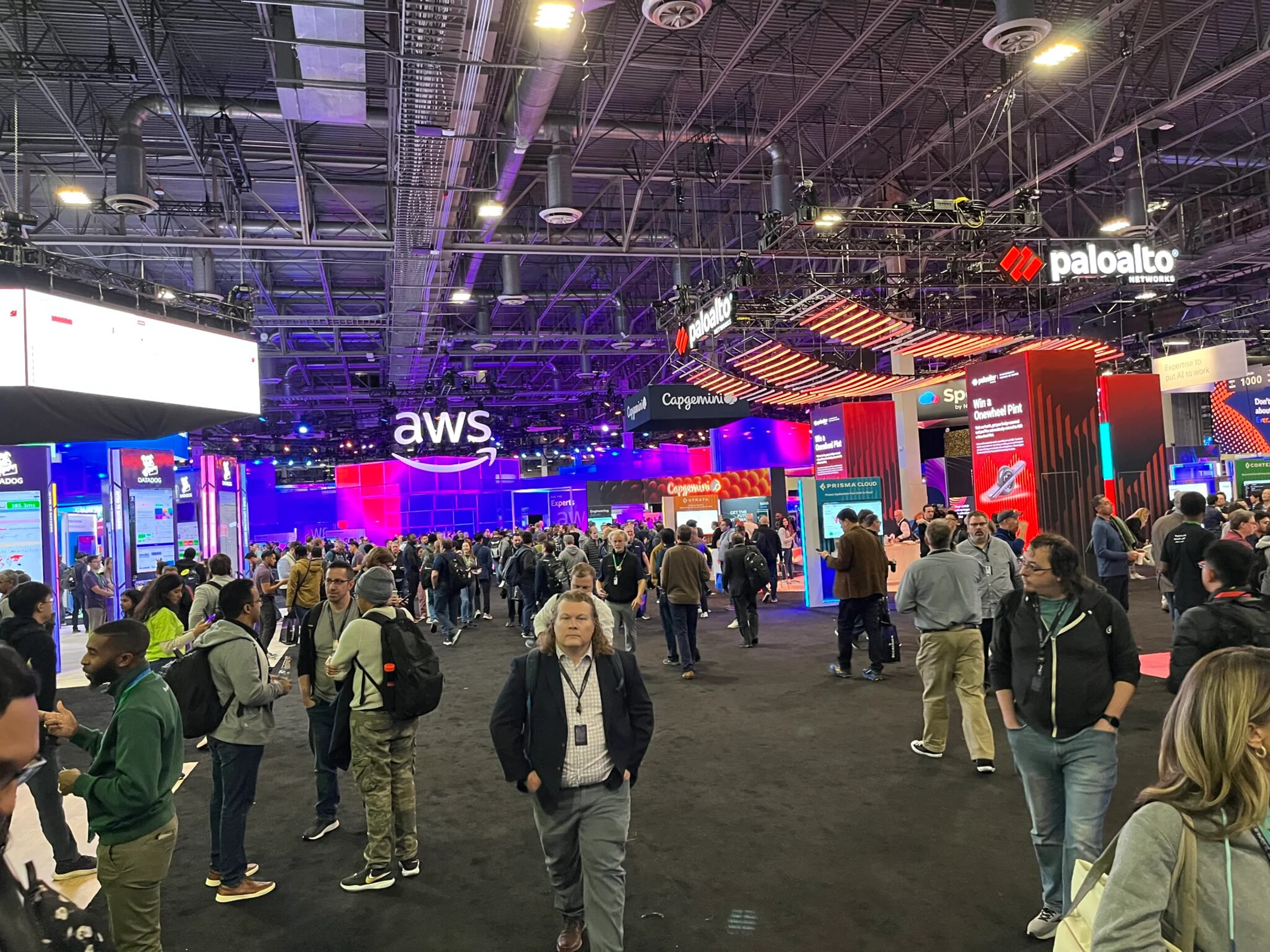 Photo of the interior of the AWS re:Invent 2023 conference.