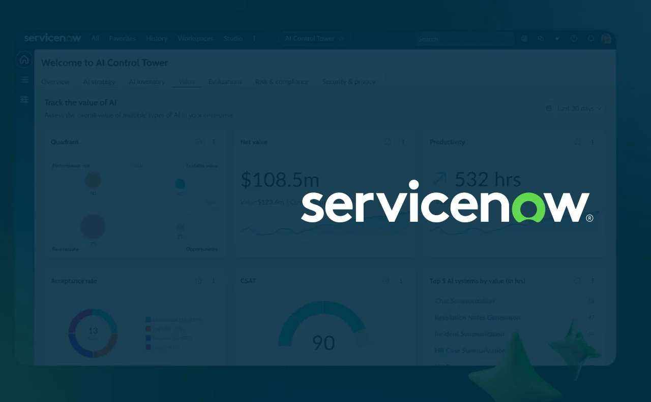 ServiceNow cloud platform logo.
