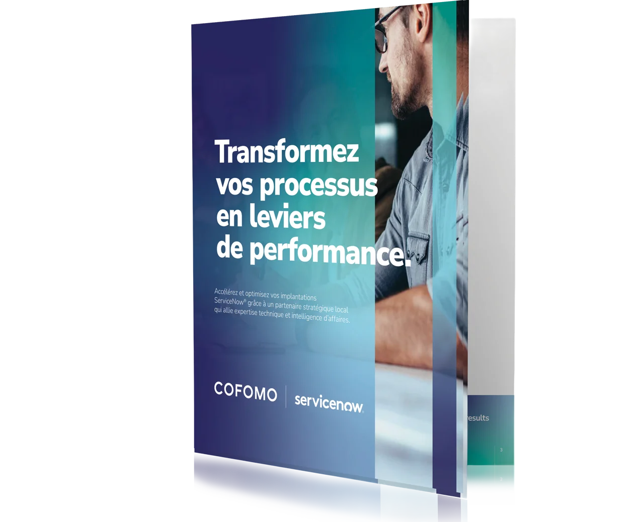Visuel 3D du ebook français préparé par les experts en transformation numérique de COFOMO pour présenter la solution infonuagique ServiceNow.