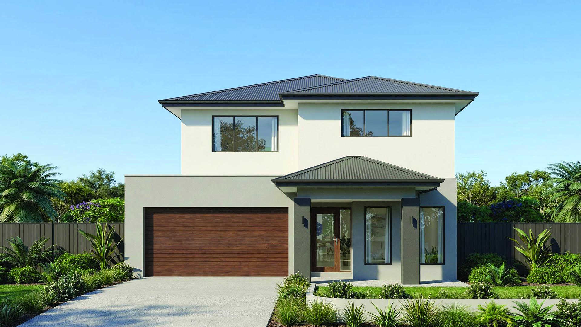 12 5m wide CONTEMPORARY NB Colorbond Build Over 1920x1080px