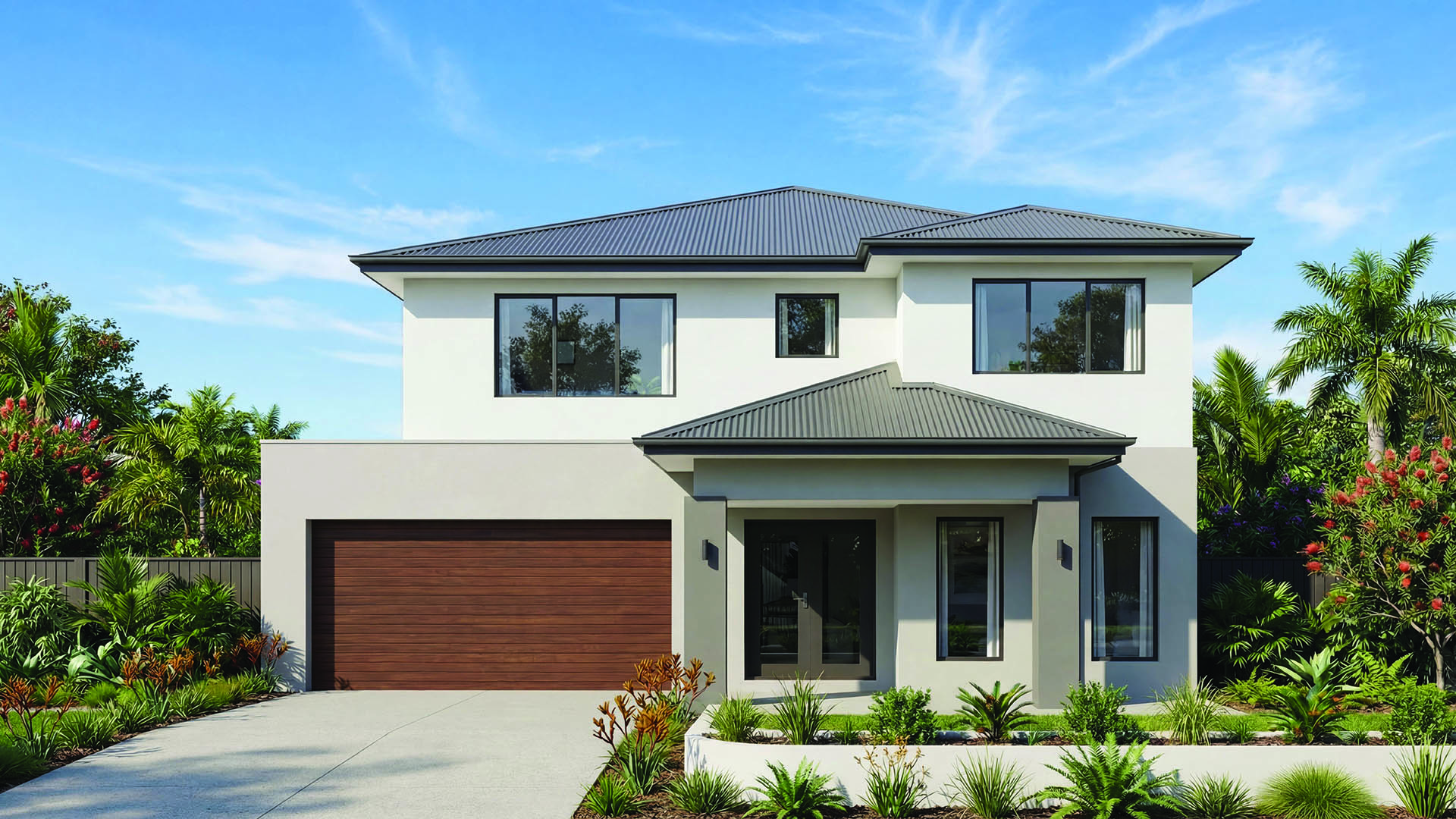 14m wide CONTEMPORARY NB Colorbond Build Over 1920x1080px