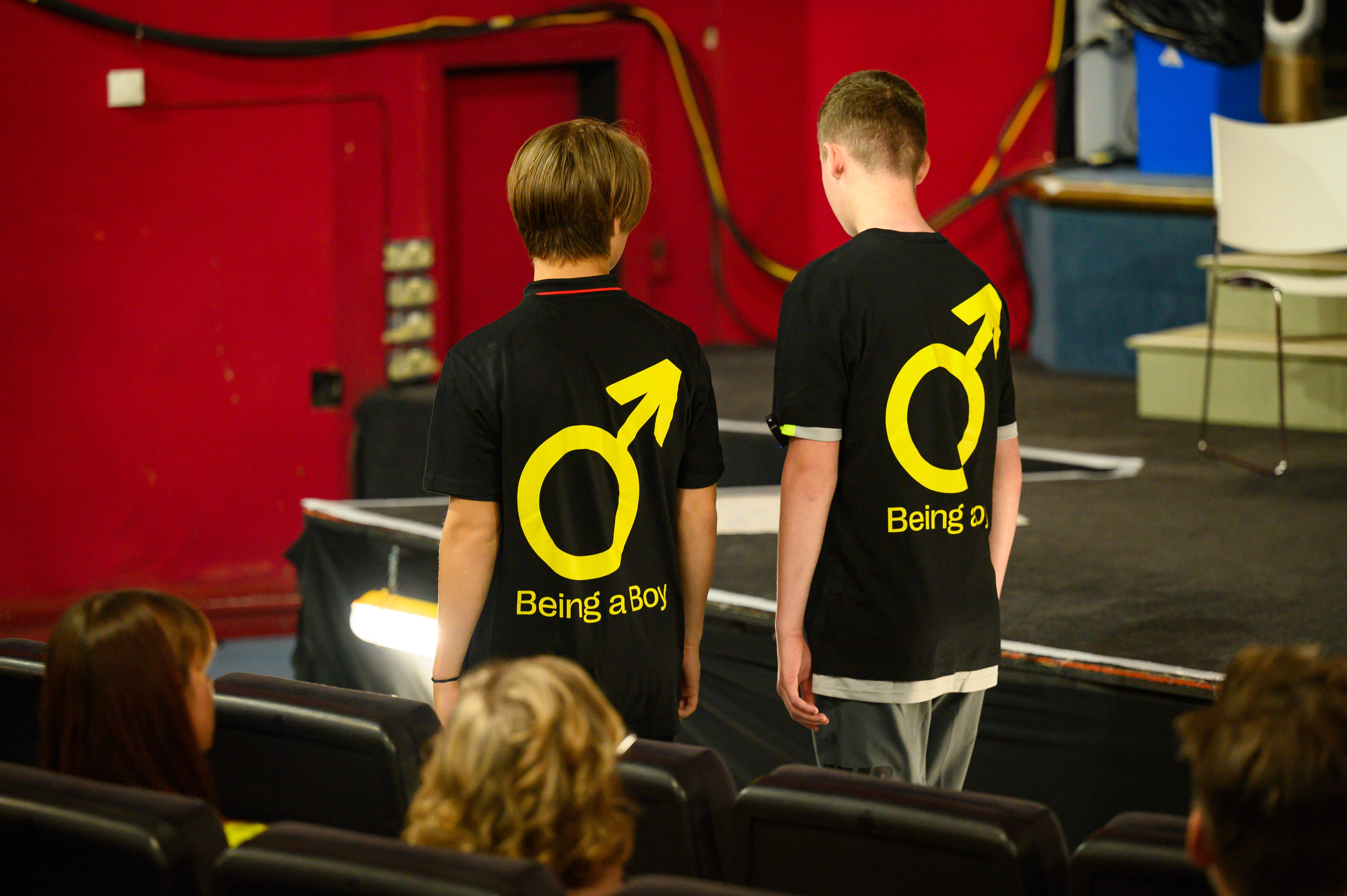 Being a Boy participants performing at Palace Court Theatre