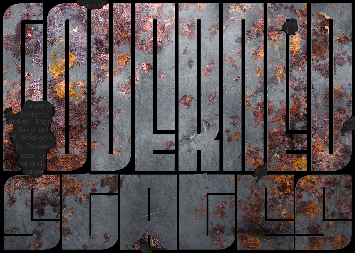 The words "Governed states" in thick fonts with a decaying, rusting effect throughout.