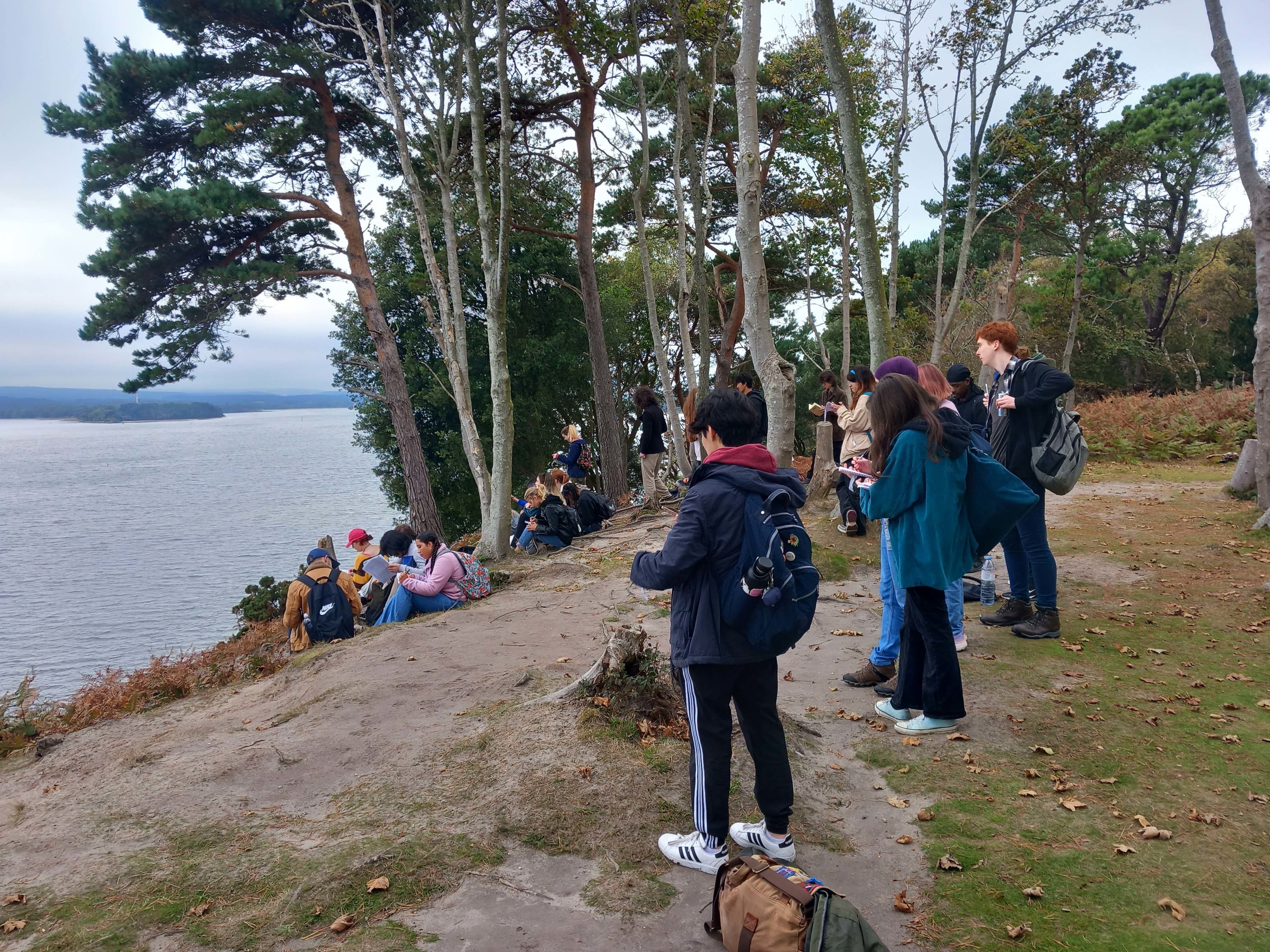 Creative Writing students at Brownsea Island