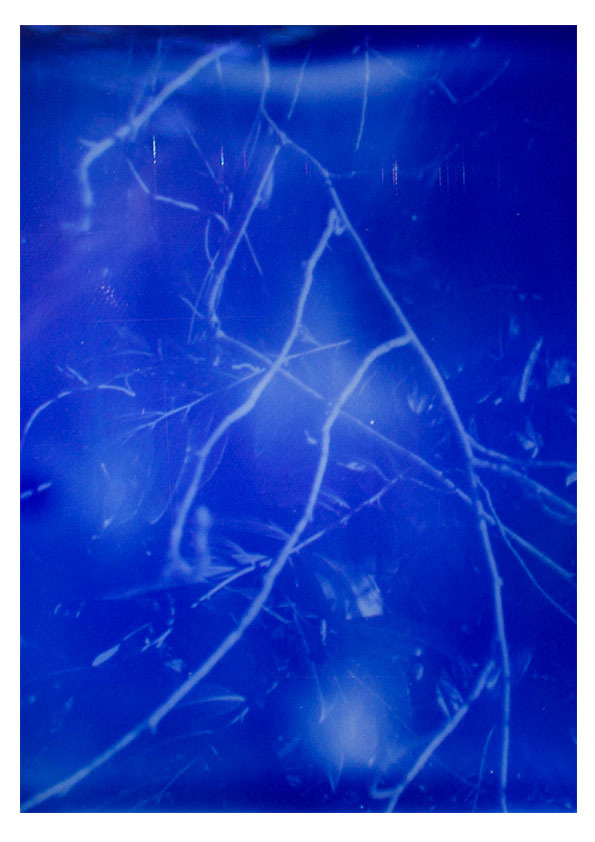 Abstract bright blue surface with scratches