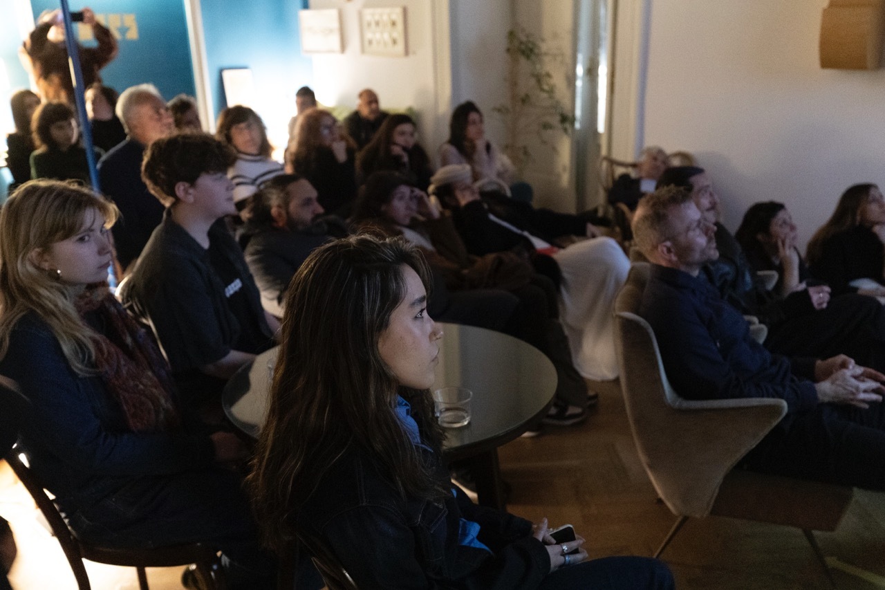 The audience watching screenings at the VVV Residency.