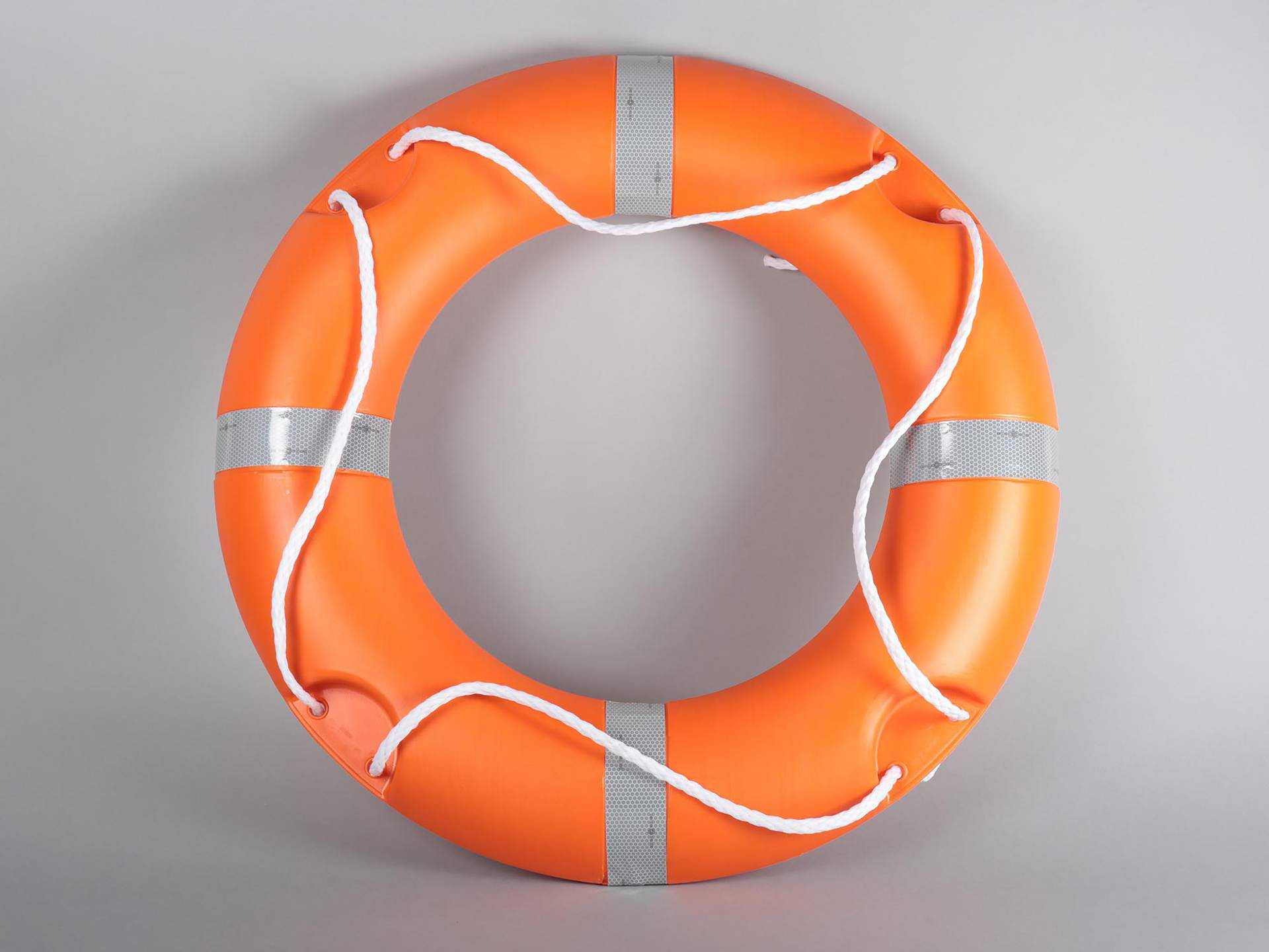 A life preserver ring on a plain background.