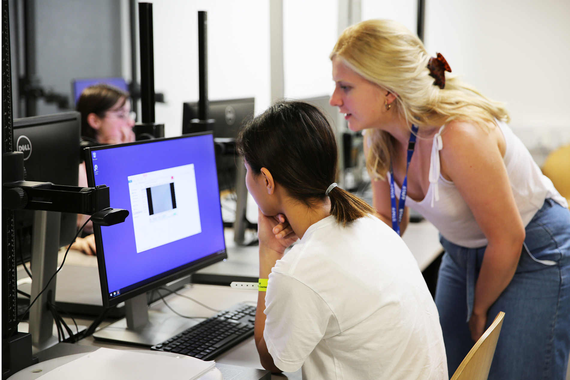 Student working on computer