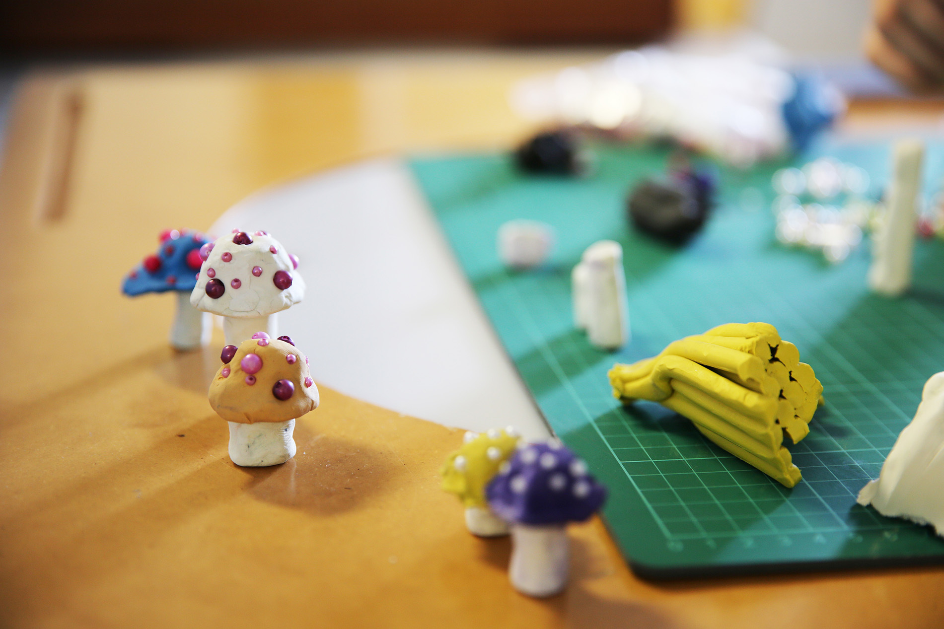 Clay mushrooms for stop-motion animation