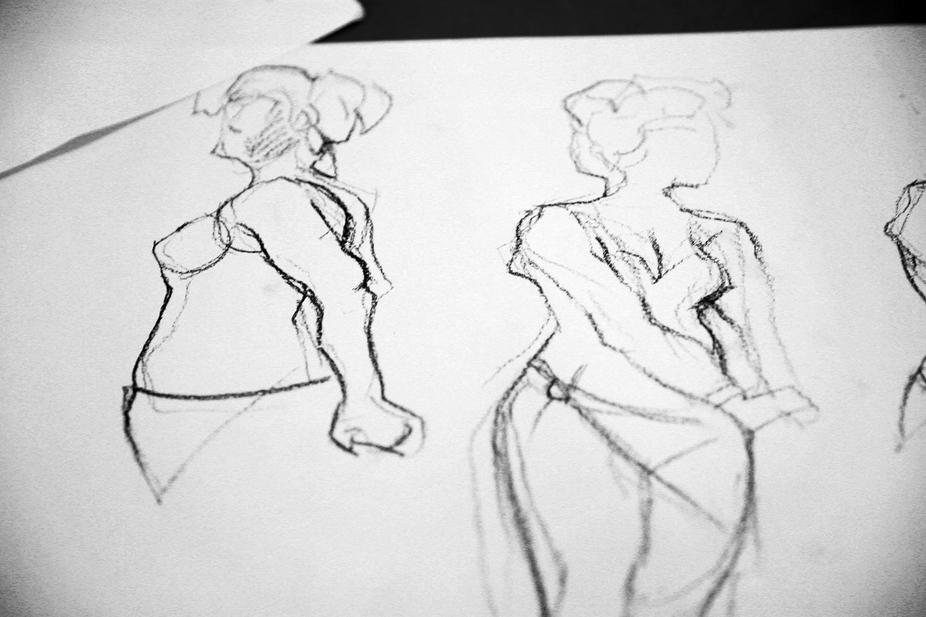 Sketch drawing of human form
