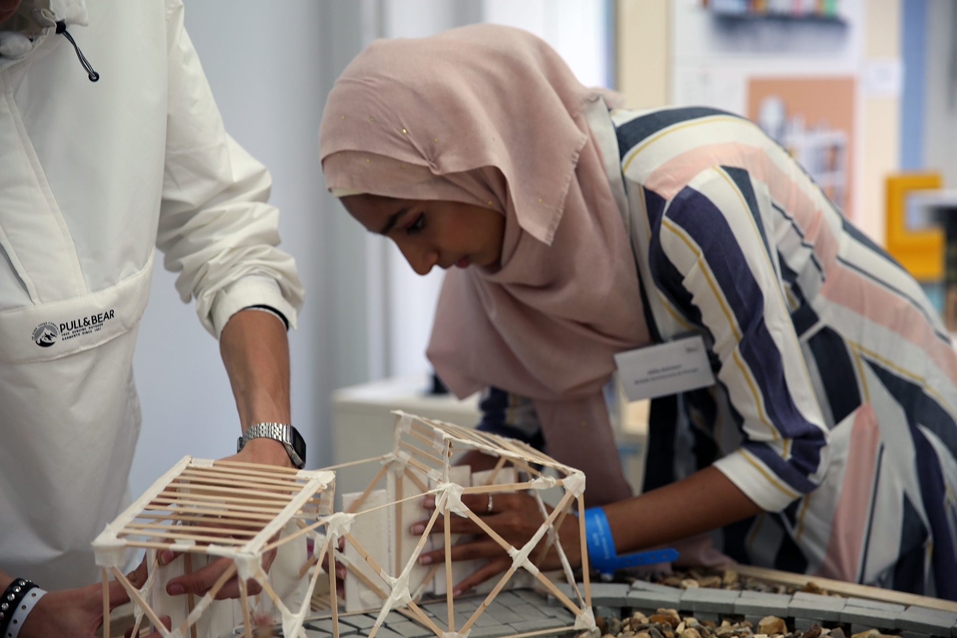 Student working on architectural model