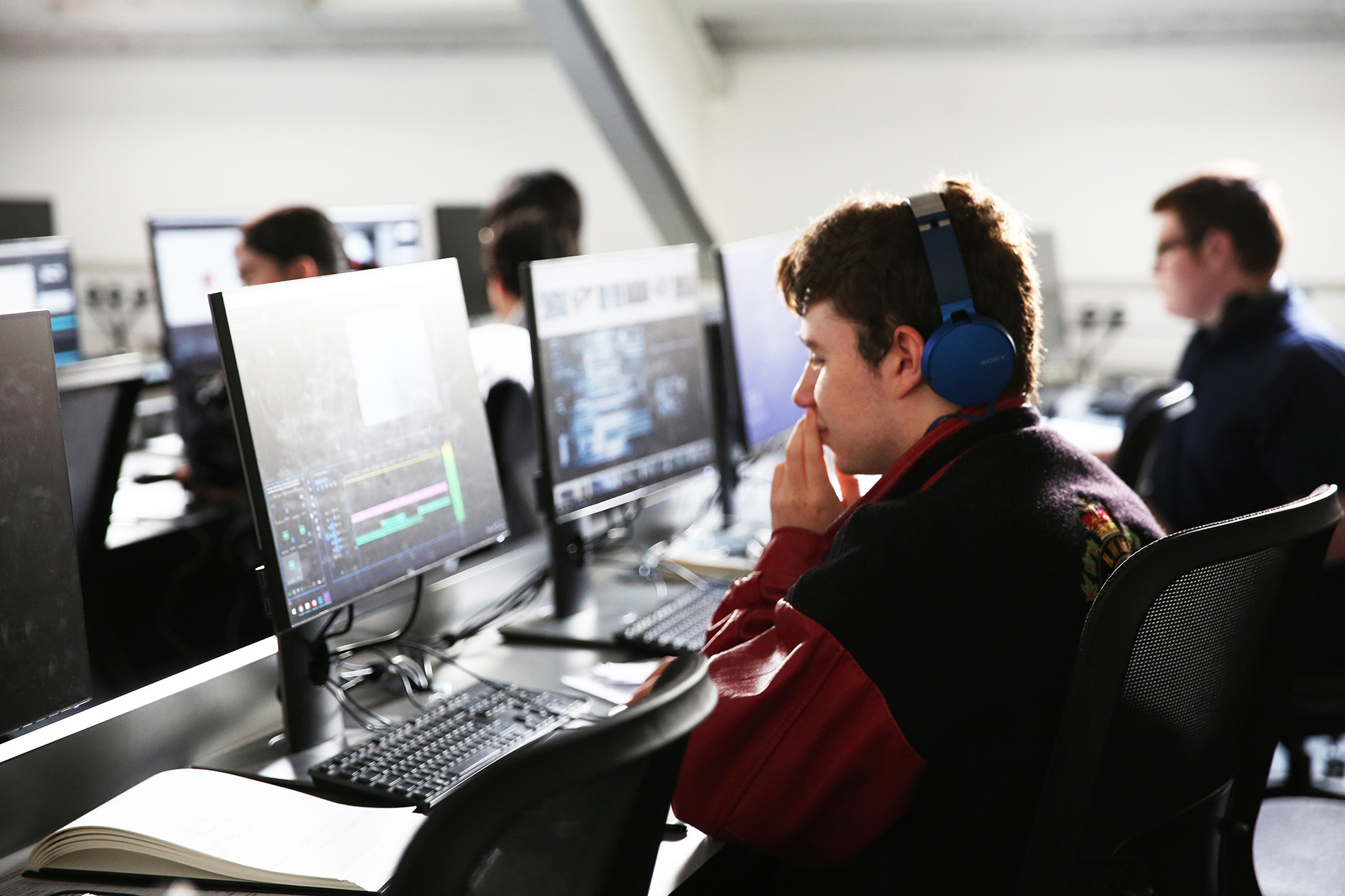 Student working at computer