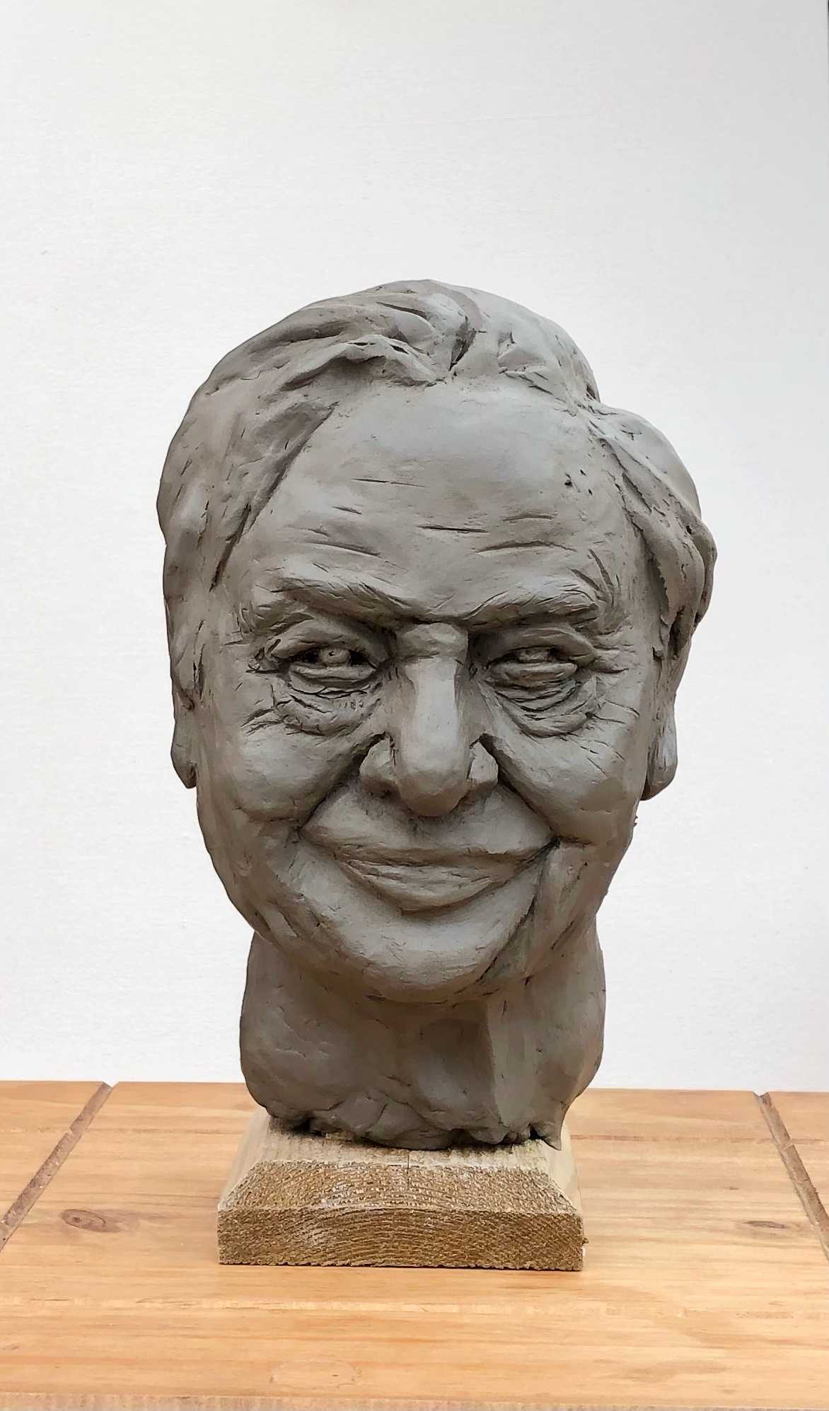 Model head made from clay