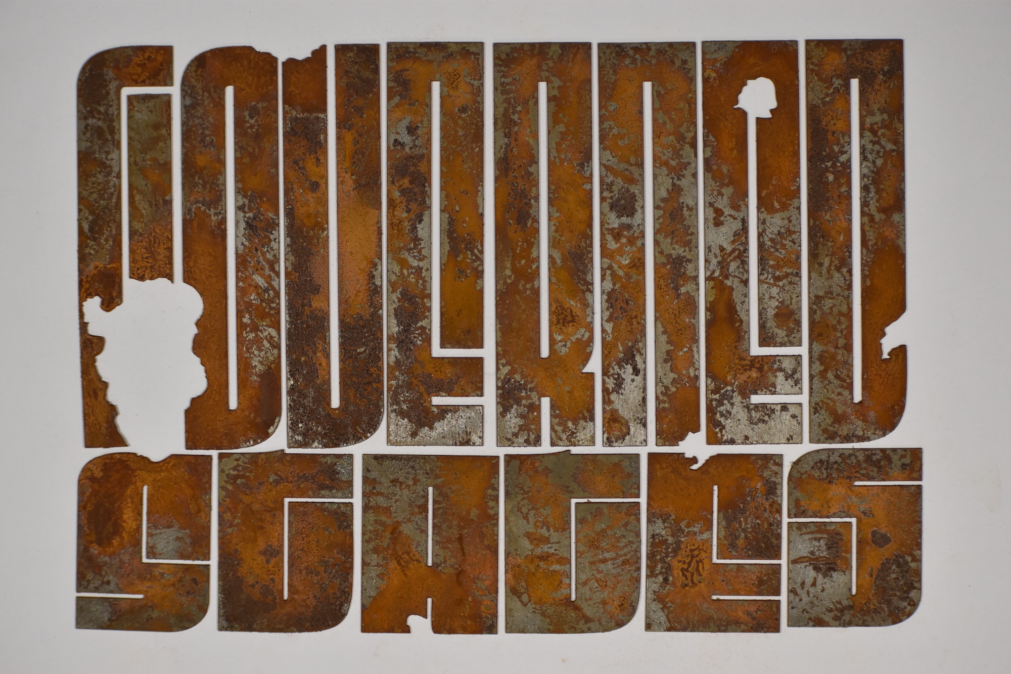 The words "Governed states" in thick fonts with a decaying, rusting effect throughout.